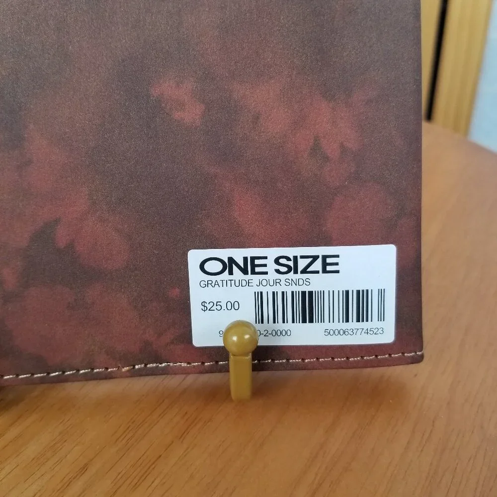 NEW Athleta Journal Brown Faux Leather Flap Cover Pockets Spiral Notebook